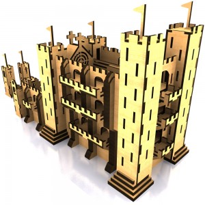 Wooden laser cut Medieval Castle