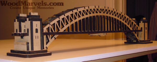 Laser cut Sydney Harbor Bridge school project - cut in France - assembled in Greece!