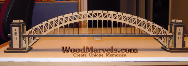 Laser cut Sydney Harbor Bridge school project - cut in France - assembled in Greece!