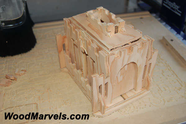 Wooden Medieval Castle Bank - CNC Routed with my ShopBot Desktop assembled without any glue!