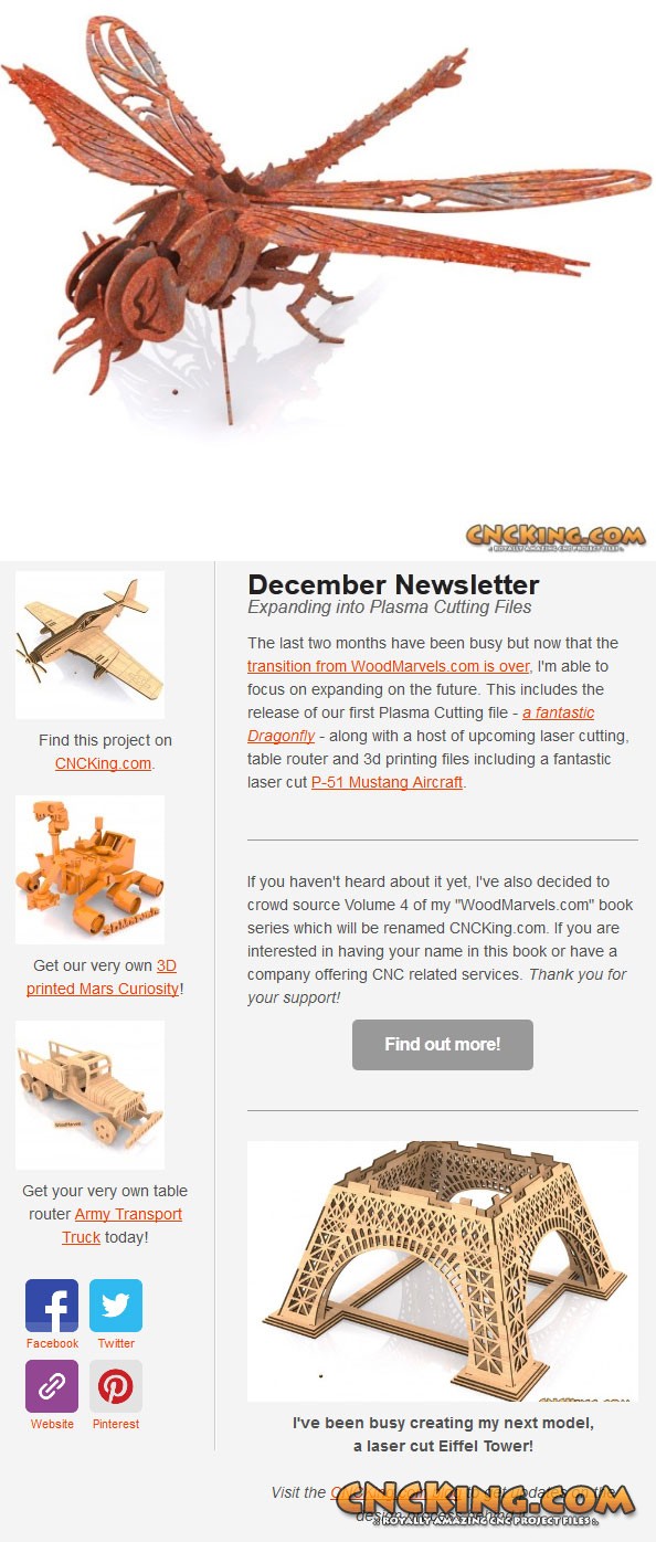 CNCKing.com's December Newsletter