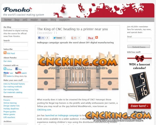 Ponoko on CNCKing.com