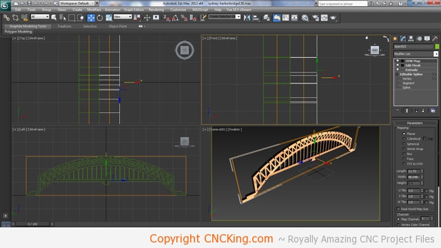 cnc sydney harbor bridge laser to router