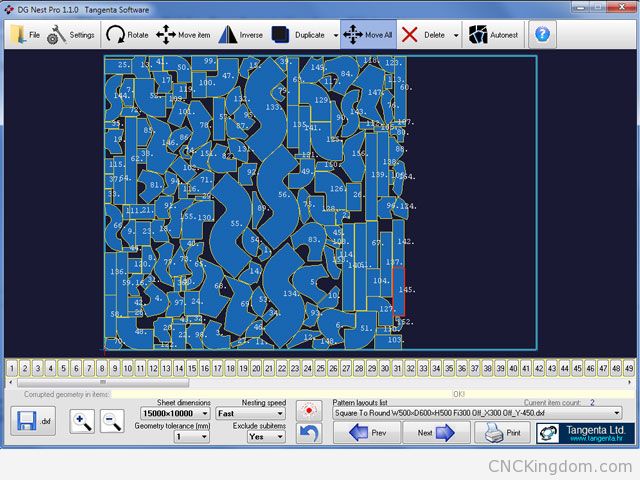 Tangenta CNC Nesting Software