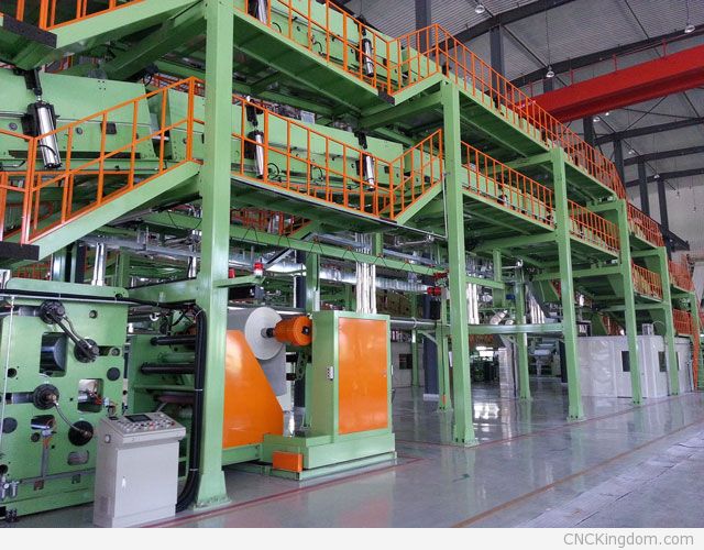 Stone Paper factory in Shenyang, China: clean production line process saving 50% energy when compared to virgin pulp paper manufacturing