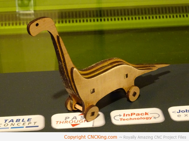 wood brontosaur laser cut