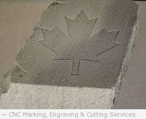 CNCROi.com: Laser Engraving Concrete Brick with Maple Leaf