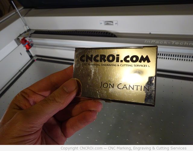 CNC laser annealing business card holder