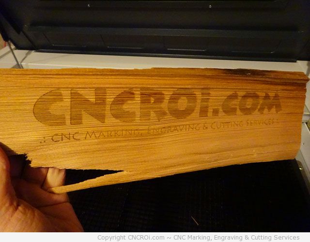 laser engraving cedar shingle