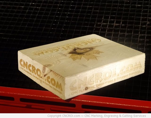 CNC laser engraving pine