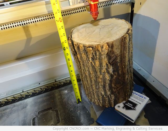 cnc laser engraving wood log