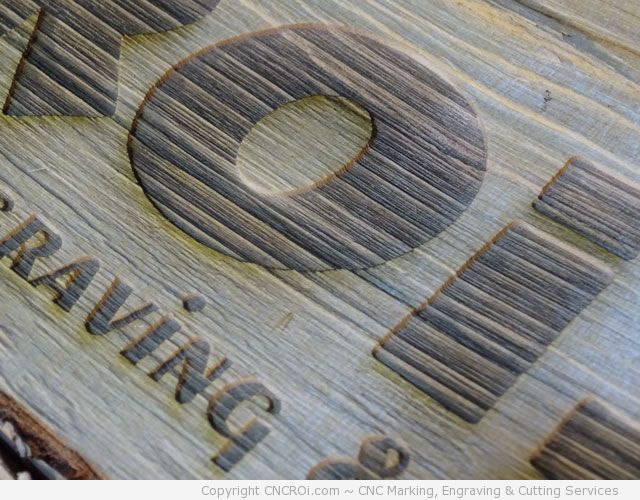 CNC Laser Engraving A Wooden Log