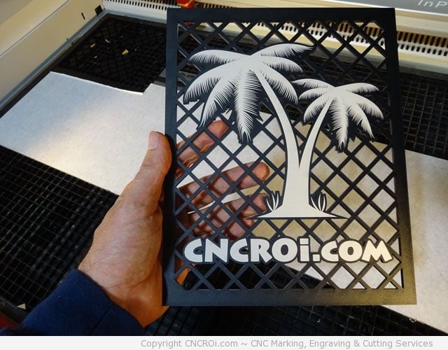CNC Fiber Laser Color Changing and CO2 Cutting Black Acrylic