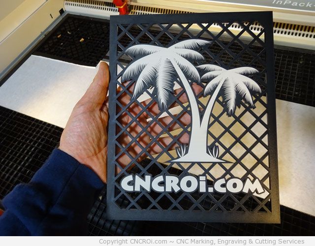 CNC Fiber Laser Color Changing and CO2 Cutting Black Acrylic