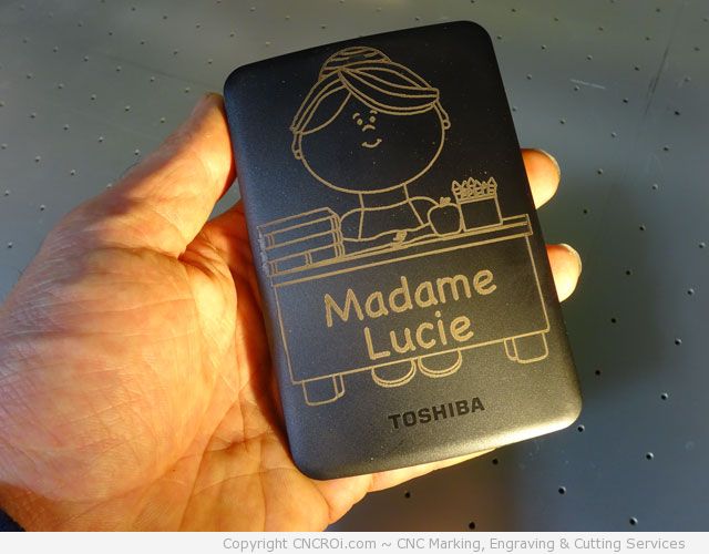 fiber laser color changing a hard drive, branding it