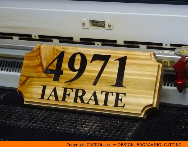 REAL Cedar House Number Sign