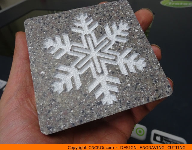 custom corian paint filled coasters