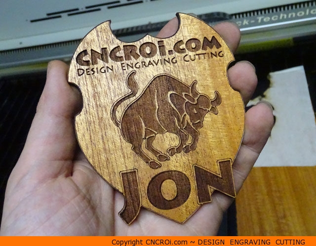 Custom Wooden Name Badge: 1/8" (3 mm) Thick Wood Veneer