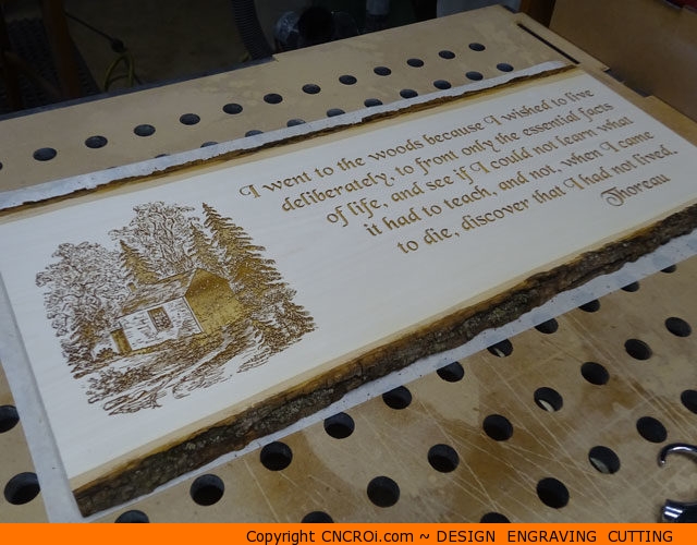 Custom Live Edge Wood Plank Laser Engraving