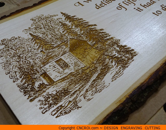 Custom Live Edge Wood Plank Laser Engraving