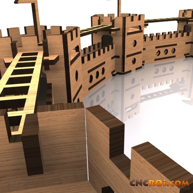 Medieval Castle Walls Laser Cut Model Kit
