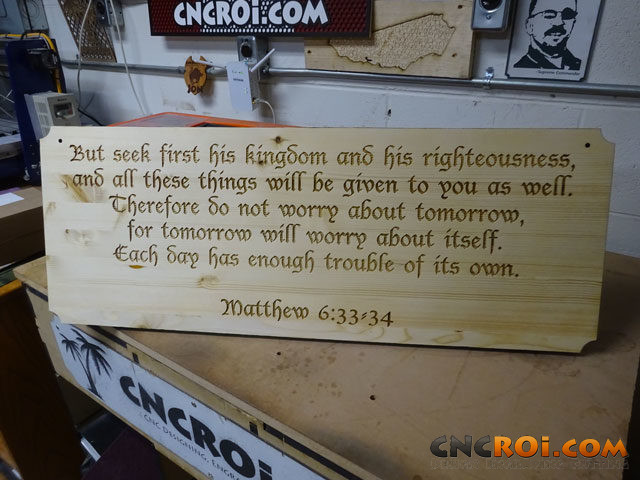 Pine Bible Verse Sign: 3/4" Laminated Pine CNC Laser Engraved & Cut