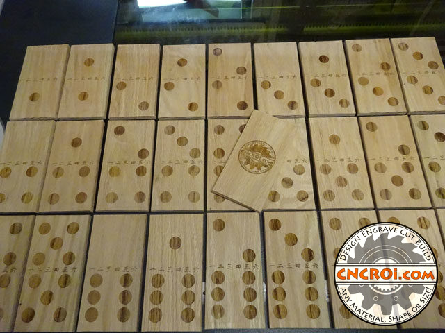 Solid Oak Domino Set