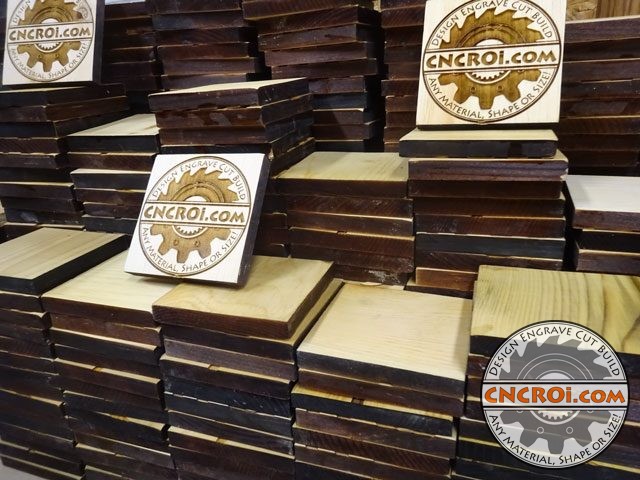 400 Scrap Wood Coasters: Plane, Laser Engrave, Sand, Finish
