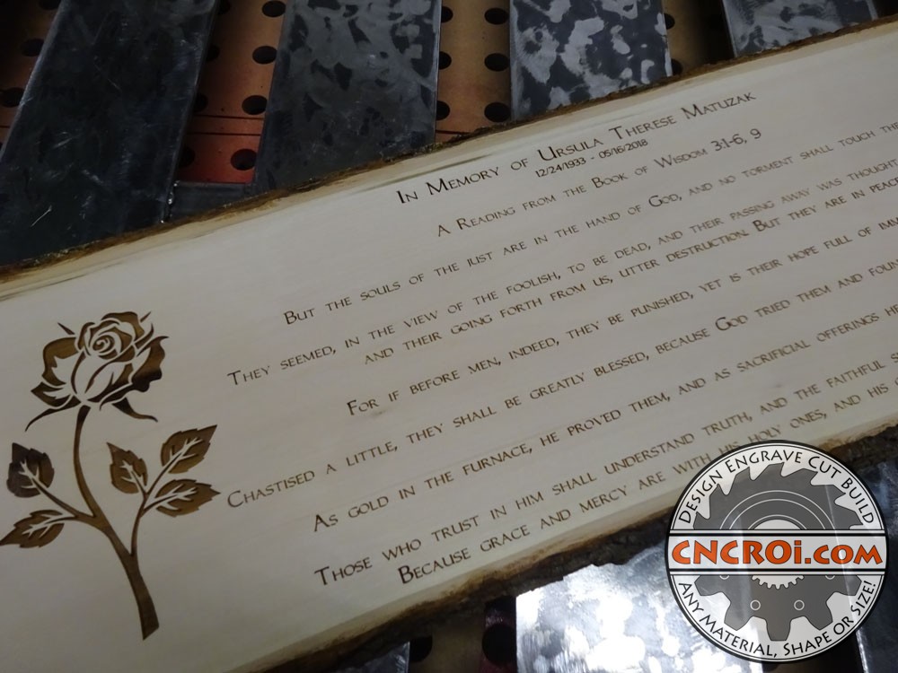 live edge memorial plaque