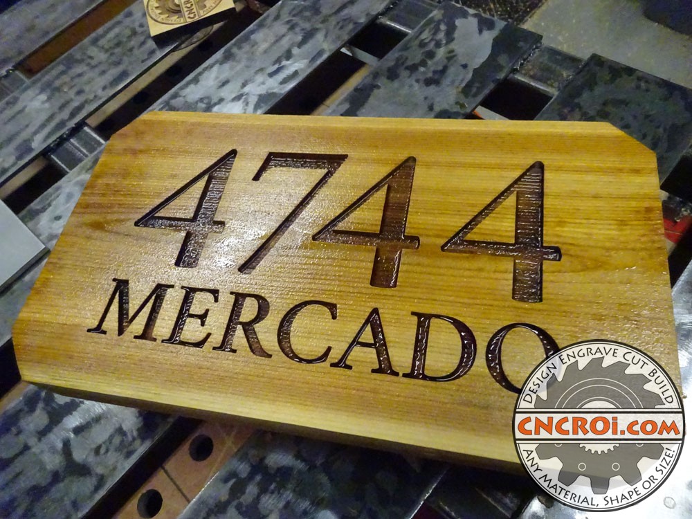 cedar house number sign