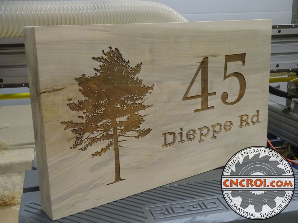 live edge house number sign