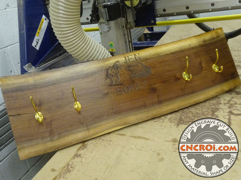 Live Edge Coat Rack: Black Walnut