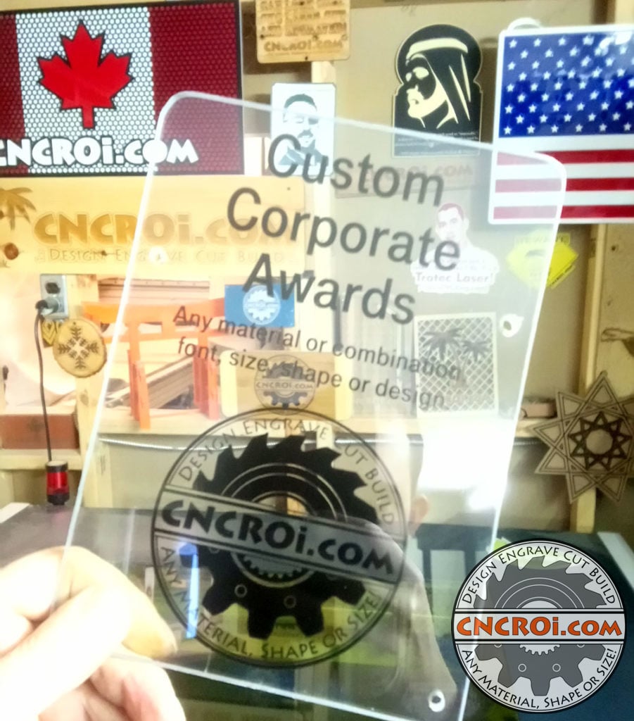 Custom Corporate Award: Polycarbonate & Maple