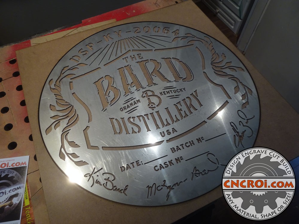 Custom Steel Barrel Stencil: CNC Waterjet Cut