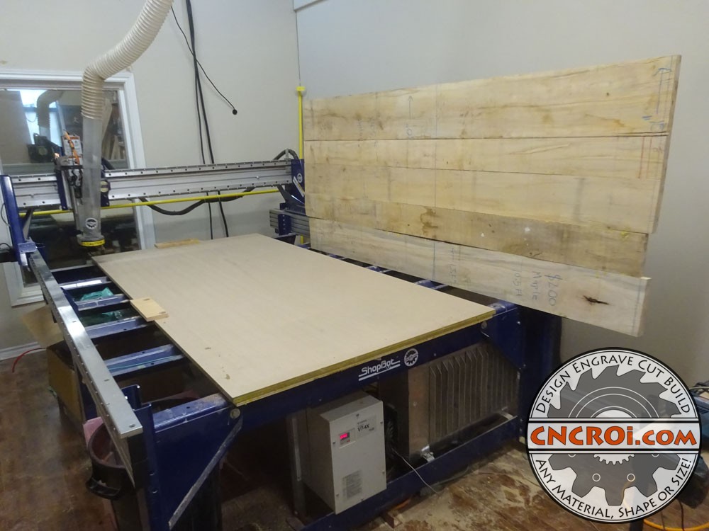 Flat Kitchen Countertops: CNC Routering Maple