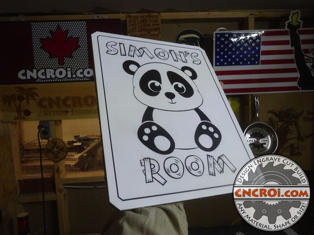 Simon's Custom Door Sign: Black on White Lamacoid