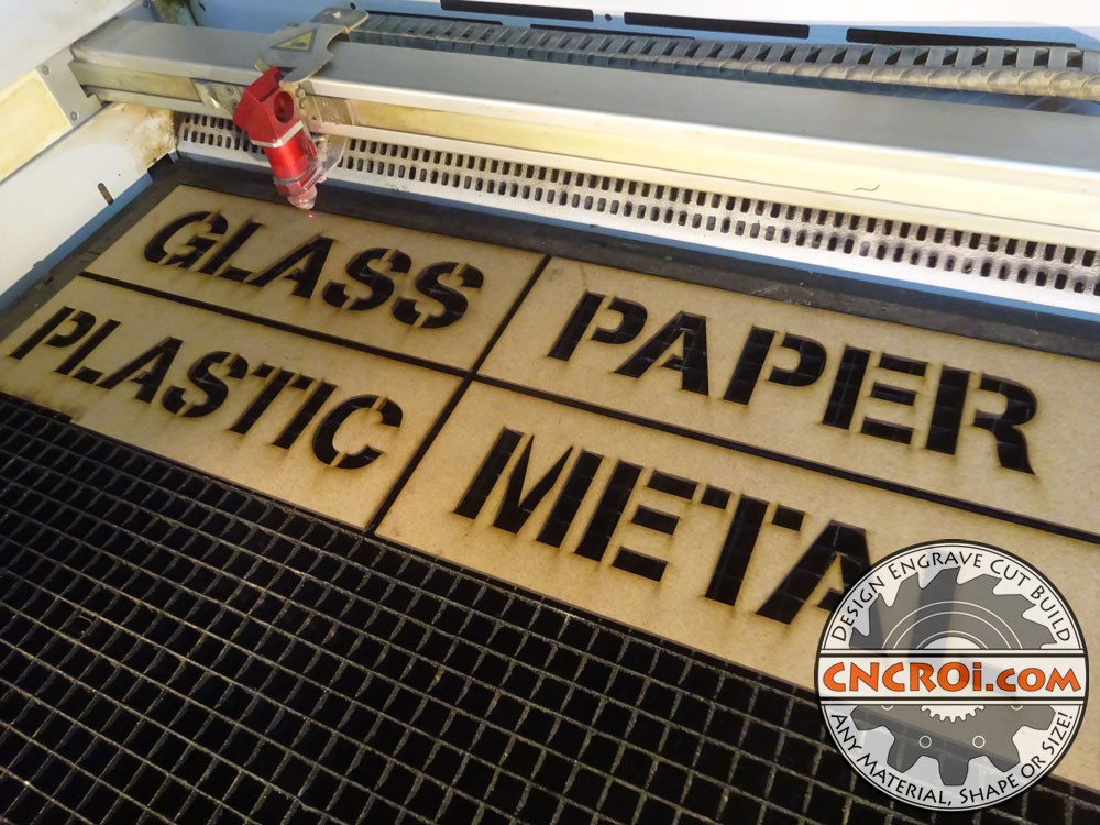 Custom Recycling Stencils: Laser Cut MDF