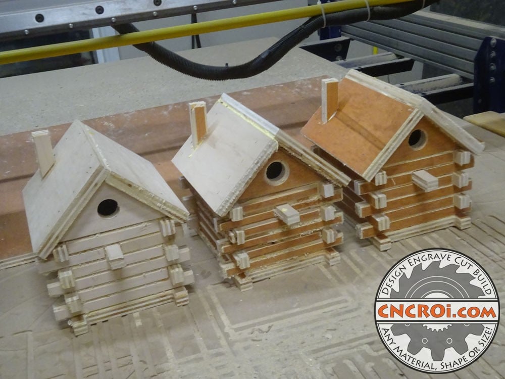 Plywood Log Cabin Bird House V3