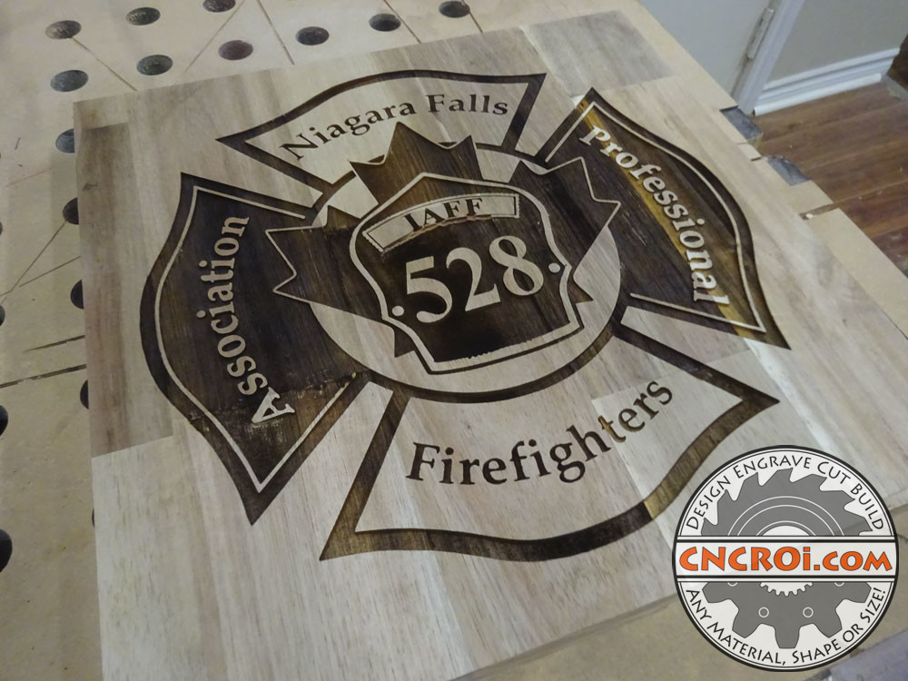 Firefighting Plaque: Laser Engraved Acadia Wood