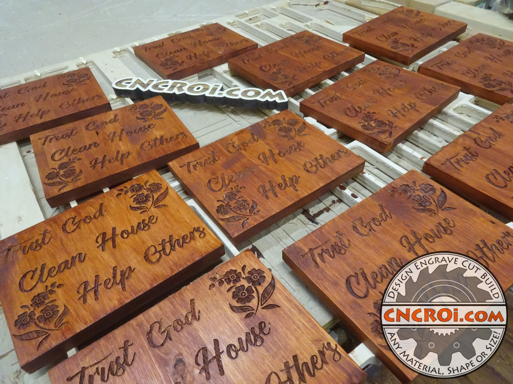 Custom Wall Decor: Cherry Stained Pine Signage
