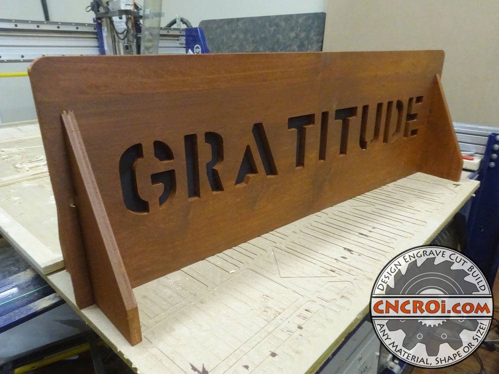 Custom Gratitude Sign: Furniture Grade Plywood