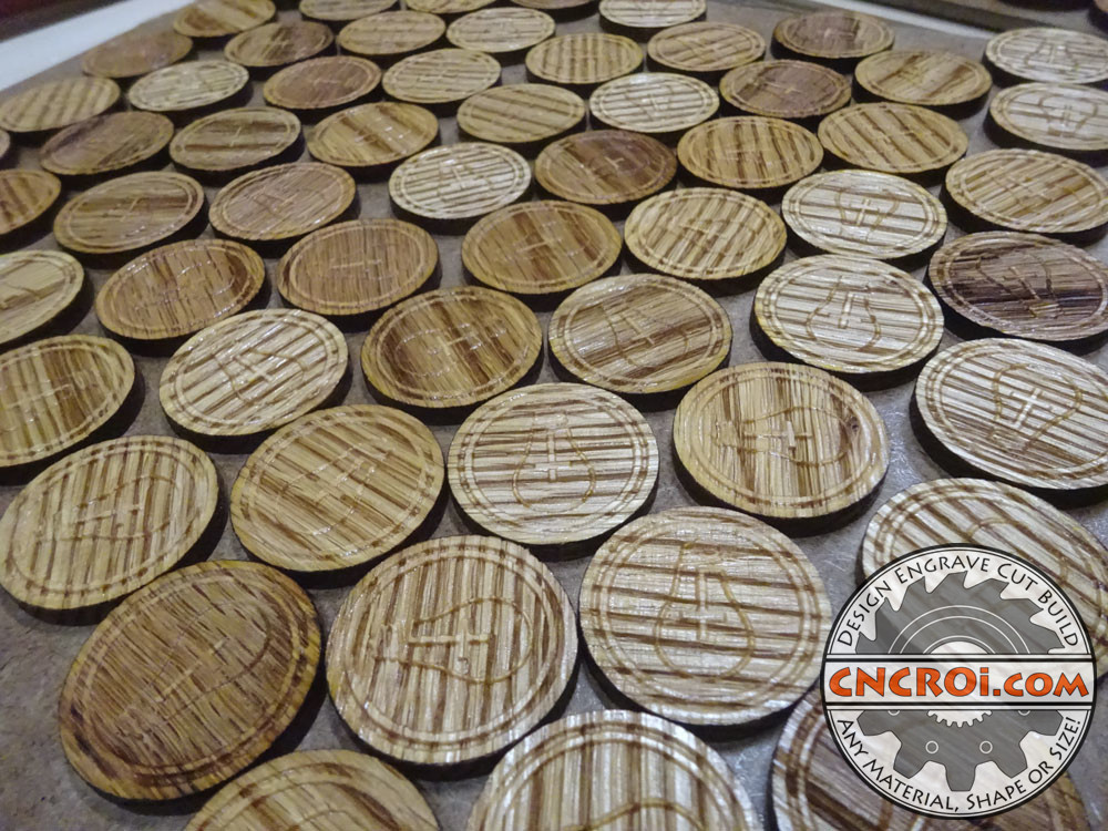 Custom Novelty Coins: Laser Engraved & Cut Oak