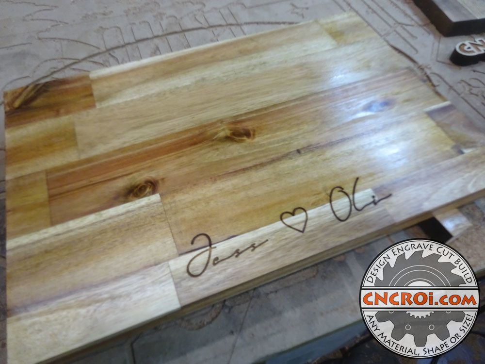 Acadia Cutting Board: CNC Laser Engraved Wood