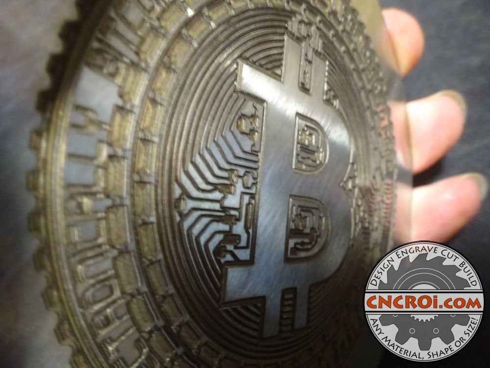 Custom Bitcoin Coasters: Laser Deep Etching