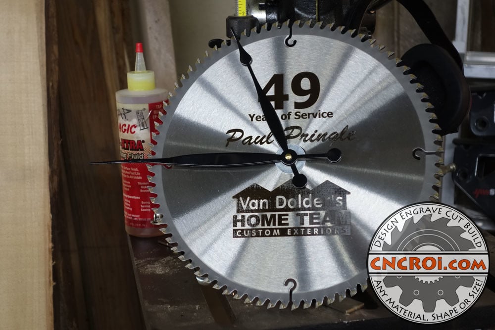 Custom Carbide Clock: Fiber Etched