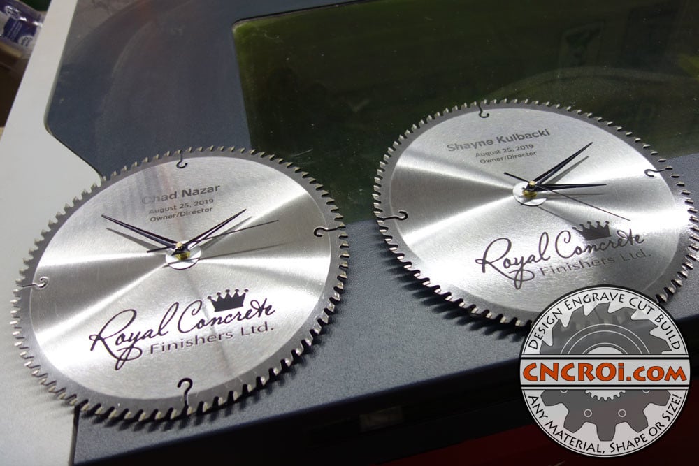 Two Custom Carbide Saw Clocks