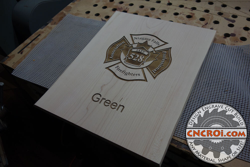 Custom Firefighter's Plaque: Maple