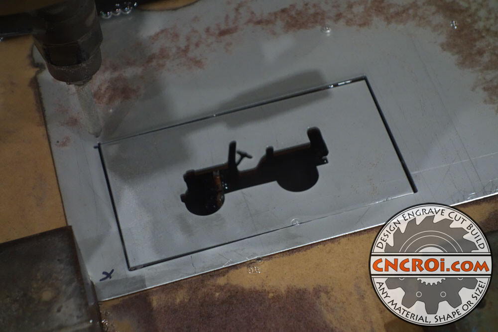 Custom Jeep Stencil: Waterjet Cutting