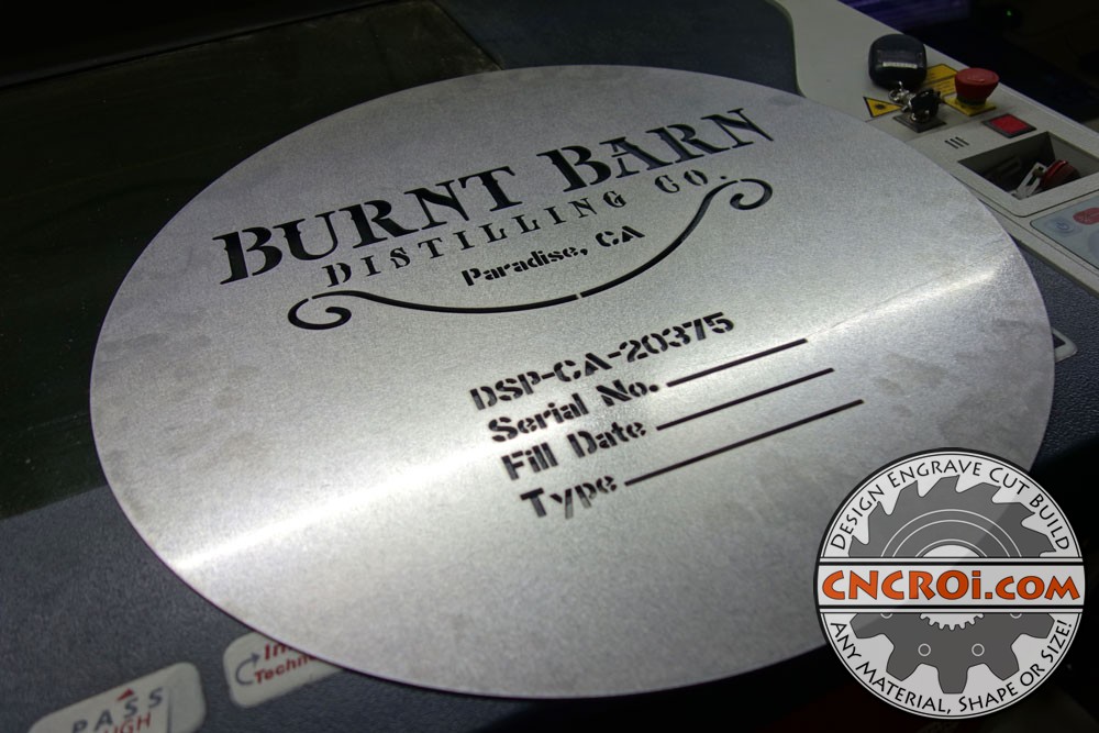 Custom Distilling Stencil: 304SS 2B Finish