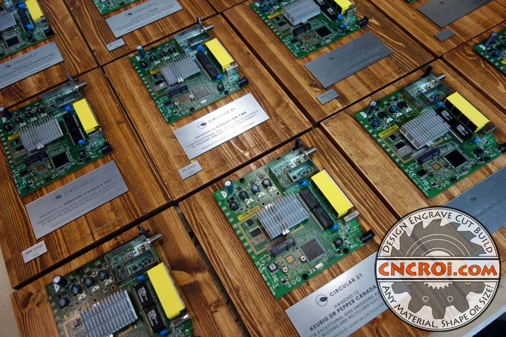 Custom PCB Board Plaques Laminated Pallet Wood & Lamacoids
